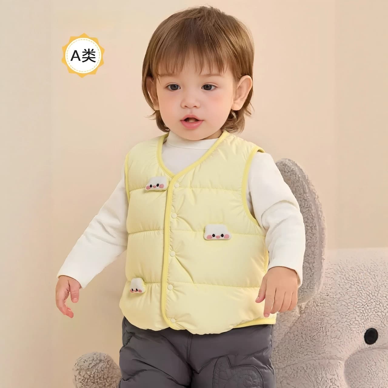 Children's Down Vest Outerwear 2025 New Style White Duck Down Winter Baby Infant Down Vest Sleeveless Jacket Thickened