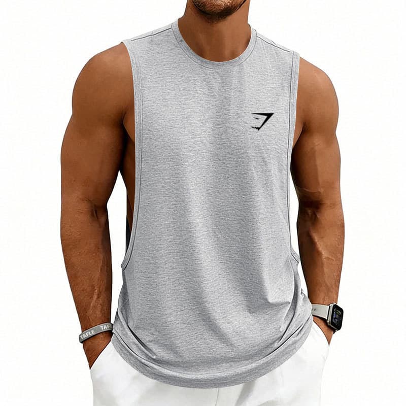 GYM New Summer Muscle Fitness Workout Vest for Men Outdoor Running Casual Breathable Sleeveless Stretch Quick Dry