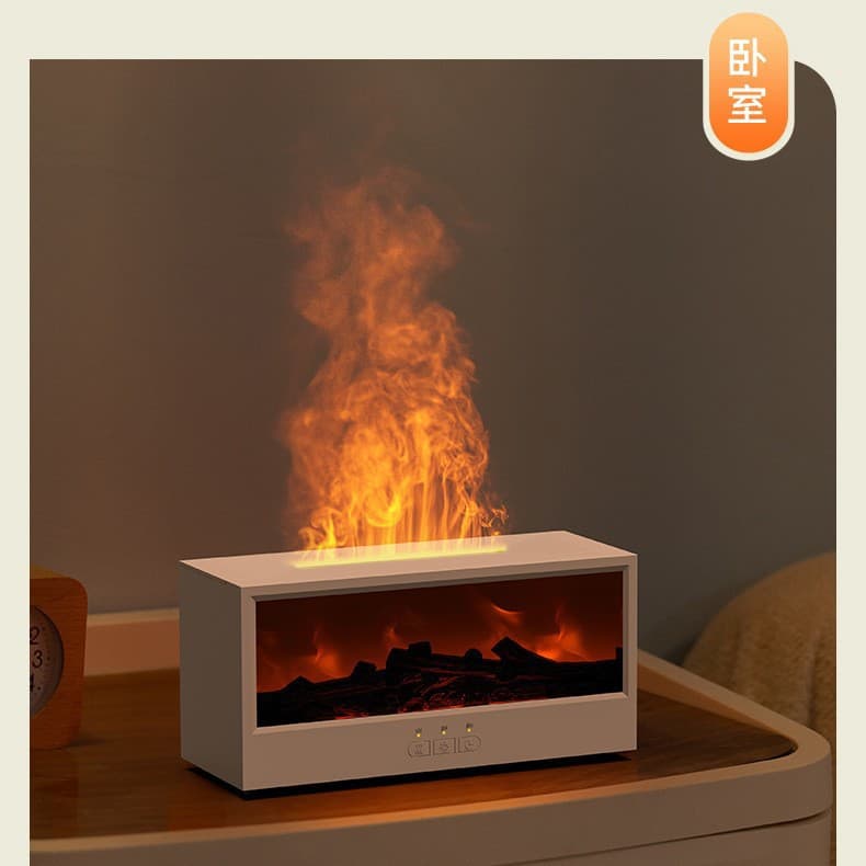New 3D Simulated Fireplace Humidifier with Aroma Diffuser, Desktop Humidifier with Remote Control, Charcoal Fireplace Humidifier for Home