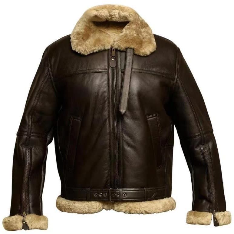 Independent Site Wish Amazon Heavy Craftsmanship Men's Fur Integrated Overcoat Long Sleeve Fur Coat 6629 Mid