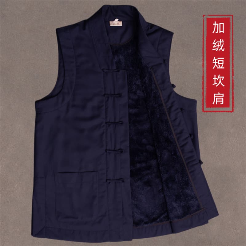 Traditional Taoist robes, winter Taoist clothing, three-collar, double-breasted Taoist robes, velvet short vest, velvet vest