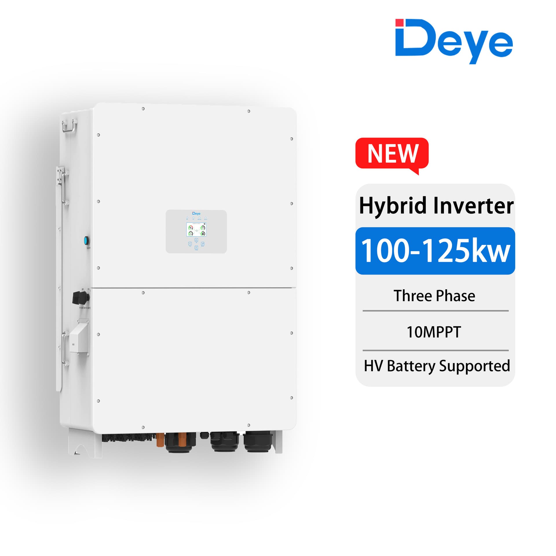 Deye 100KW/125KW Three-Phase Hybrid Inverter High Voltage PV Storage Grid-Tie Off-Grid Inverter IP65