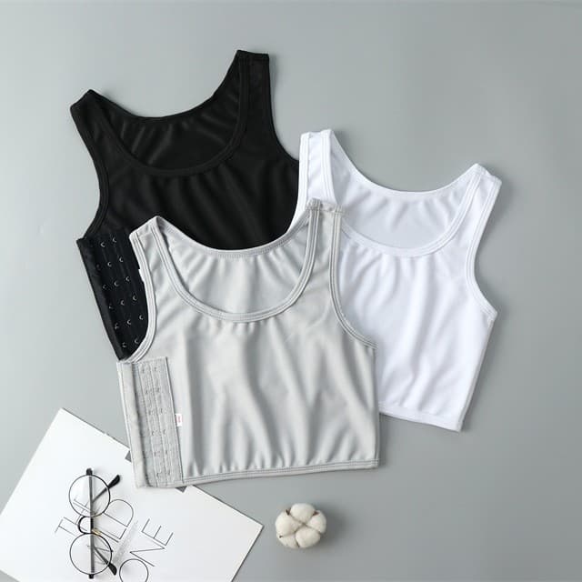 Bra-fitting lesbian bustier, stylish t-shirt, comfortable, sports, ultra-flat, shockproof, anti-shake, makes large breasts appear smaller, suitable for female students, breast reduction and shaping.