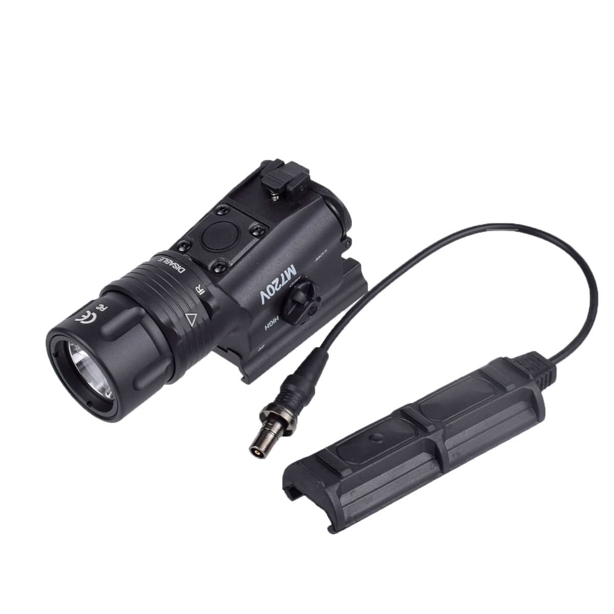 Tactical High-Intensity Flashlight Night Vision Fill Light LED Bright Illumination M720V Under-Barrel Pistol Light with Remote Switch