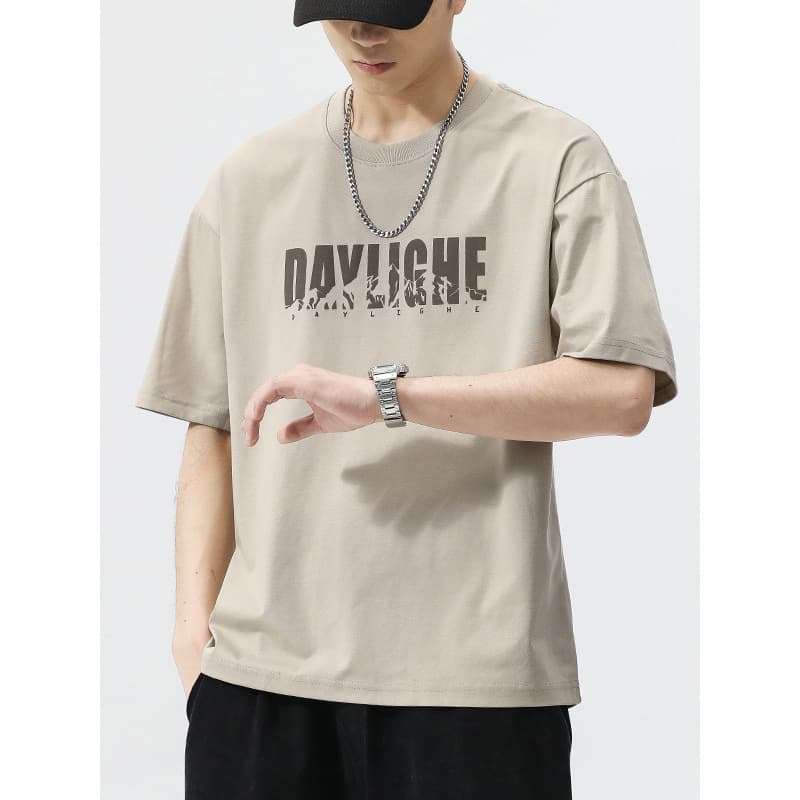 2025 New Summer Short-Sleeve Men's T-Shirt, Trendy Loose Fit, Sporty Casual Top, Men's Fashion