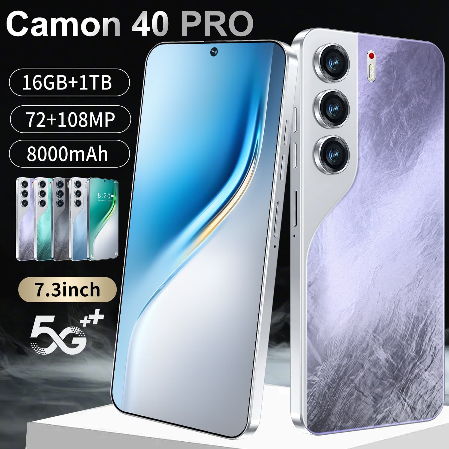 Cross-border hot model Camon40 Pro 16+1T smartphone Android 7.3 inch large screen Shopee AliExpress OZON