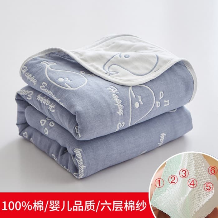 Category A six-layer gauze towel blanket, sofa cover, breathable pure cotton blanket, bed cover, dormitory all-cotton gauze thickened bed sheet