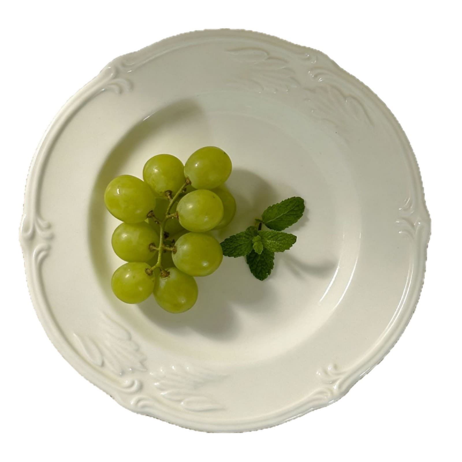 French Vintage Relief Ceramic Pedestal Tray Fruit Plate Dessert Plate Cake Afternoon Tea Plate Living Room Dining Room Decoration