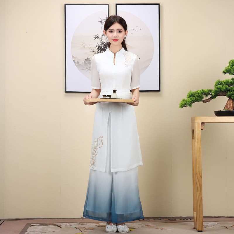Ancient Style Beauty & Foot Bath Workwear, Wellness Therapist Uniform, Premium Tea Ceremony Outfit, Massage Therapist Spa Wear