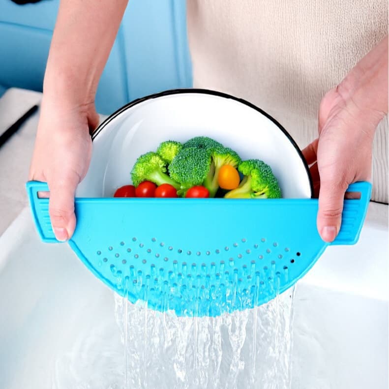 Spot plastic drainer, vegetable and fruit drain plate, pot side water filter, household filter for noodles, vegetable pouring and draining baffle