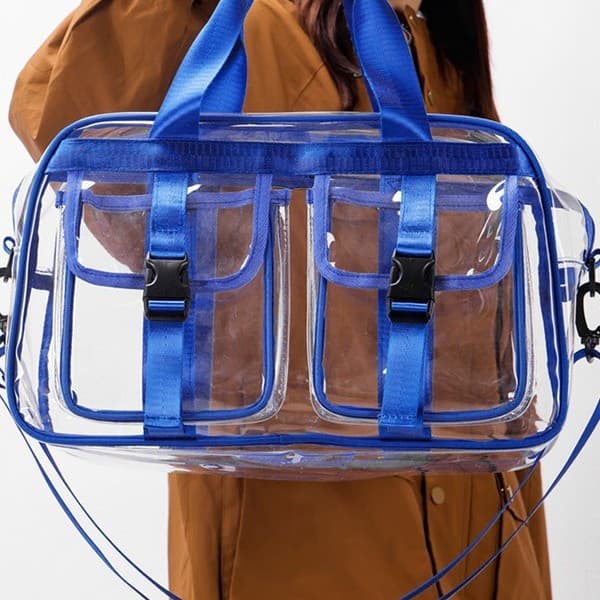 PVC Transparent Travel Bag for Women 2025 Large Capacity Backpack Fashionable Personality Backpack Fully Transparent Waterproof Student Schoolbag