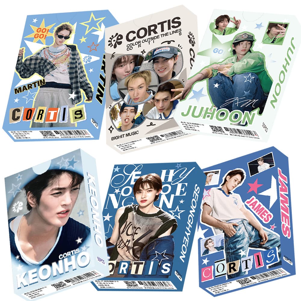 CORTIS Korean men's group 55 exquisite boxed laser cards peripheral student gift collection postcard wholesale