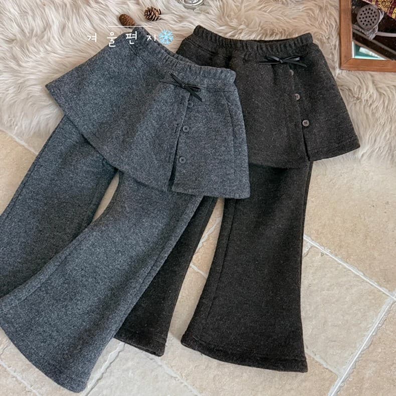 Girls' Fleece-Lined Pants 2025 Winter New Arrival Girls' Integrated Fleece Flared Pants Toddler Casual Skirt Pants Trendy