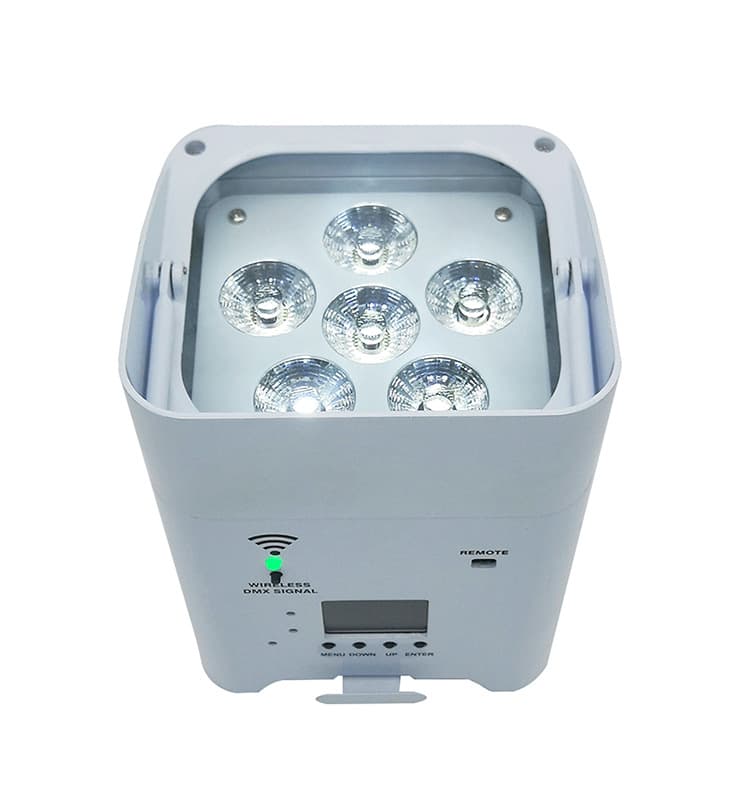 Stage Light Battery Par Light 6x18W 6-in-1 Rechargeable LED Wireless Par Light Wedding Atmosphere Light Color Wash Light