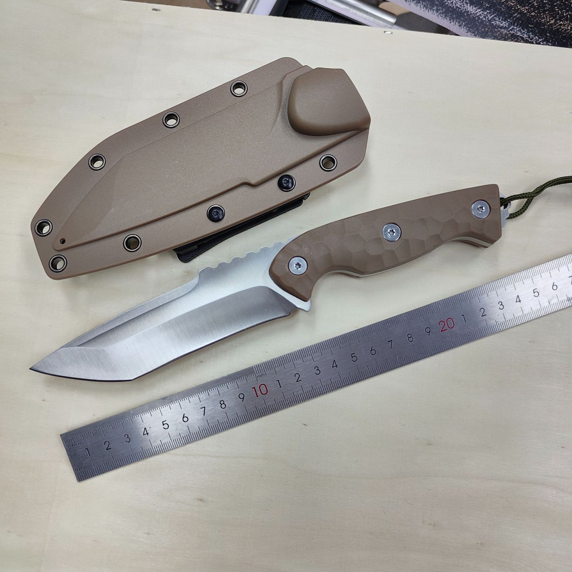 New VG10 Titanium High Hardness Forged Straight Knife Outdoor Multi-Functional Portable Camping Survival Knife