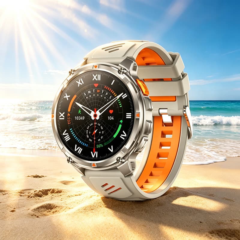 Cross-border HT33 Smart Watch Heart Rate Blood Oxygen Bluetooth Calling LED Flashlight Compass Outdoor Sports Watch