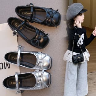 Girls Leather Shoes 2025 Autumn New Shallow Mouth Anti Slip Princess Shoes Korean Style Fashion Versatile Casual Shoes