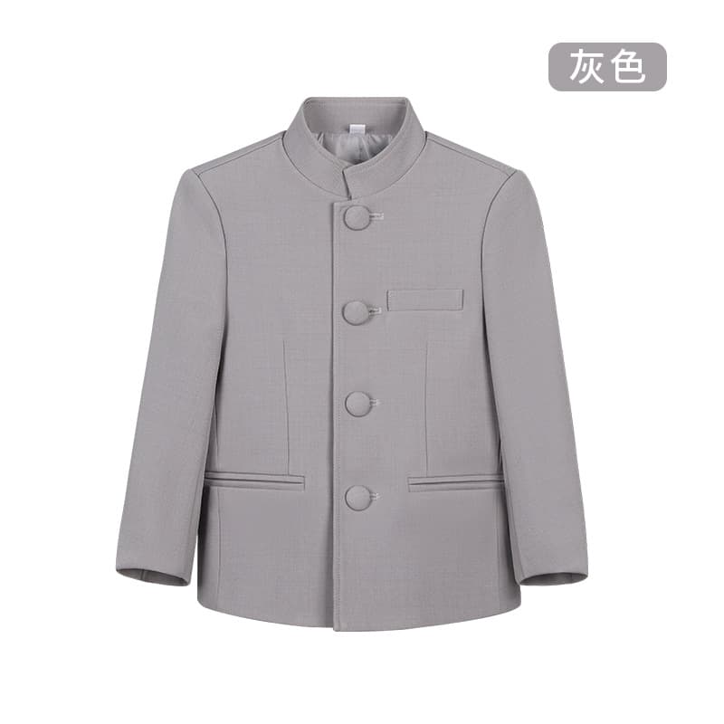 Children's Spring and Autumn Suit Jacket Boys' Single Blazer Toddler Birthday First Birthday Wedding Suit British Style Performance Costume Stage Costume