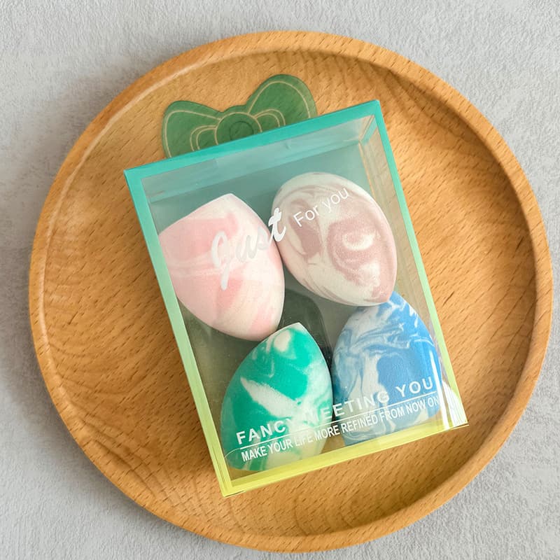 Ultra-Soft Quick-Bounce Camouflage Two-Tone Makeup Sponge, Non-Latex, Wet and Dry Use, Teardrop-Shaped Makeup Sponge Powder Puff, Hot Selling
