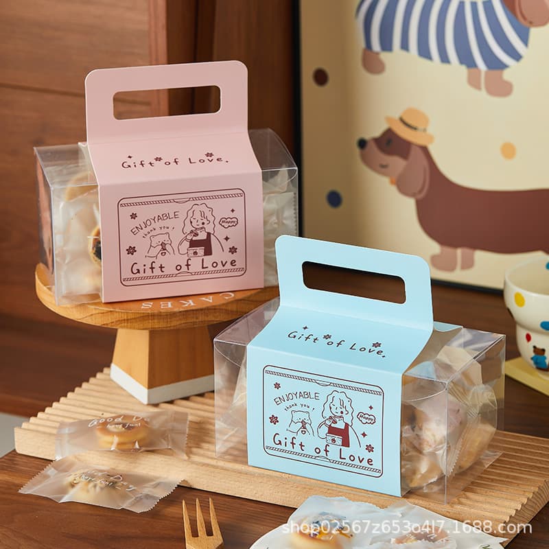 Snowflake Crispy Portable Packaging Gift Box Nougat Toffee Candy Biscuits Snacks New Year Gift Packaging Box