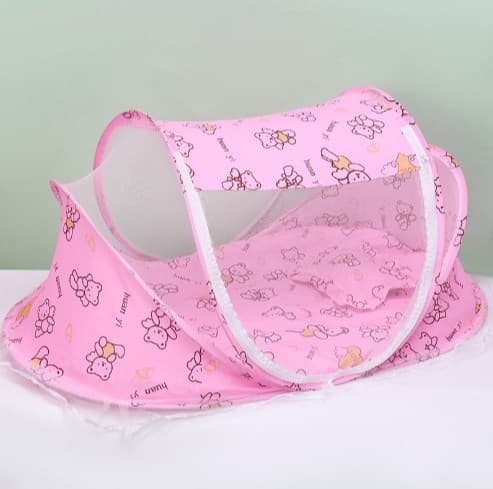 Baby Folding Mosquito Net with Sleeping Mat, Pillow, and Bed Three-Piece Set, Music, 0-3 Years, Factory Anti-Mosquito Cover for Infants
