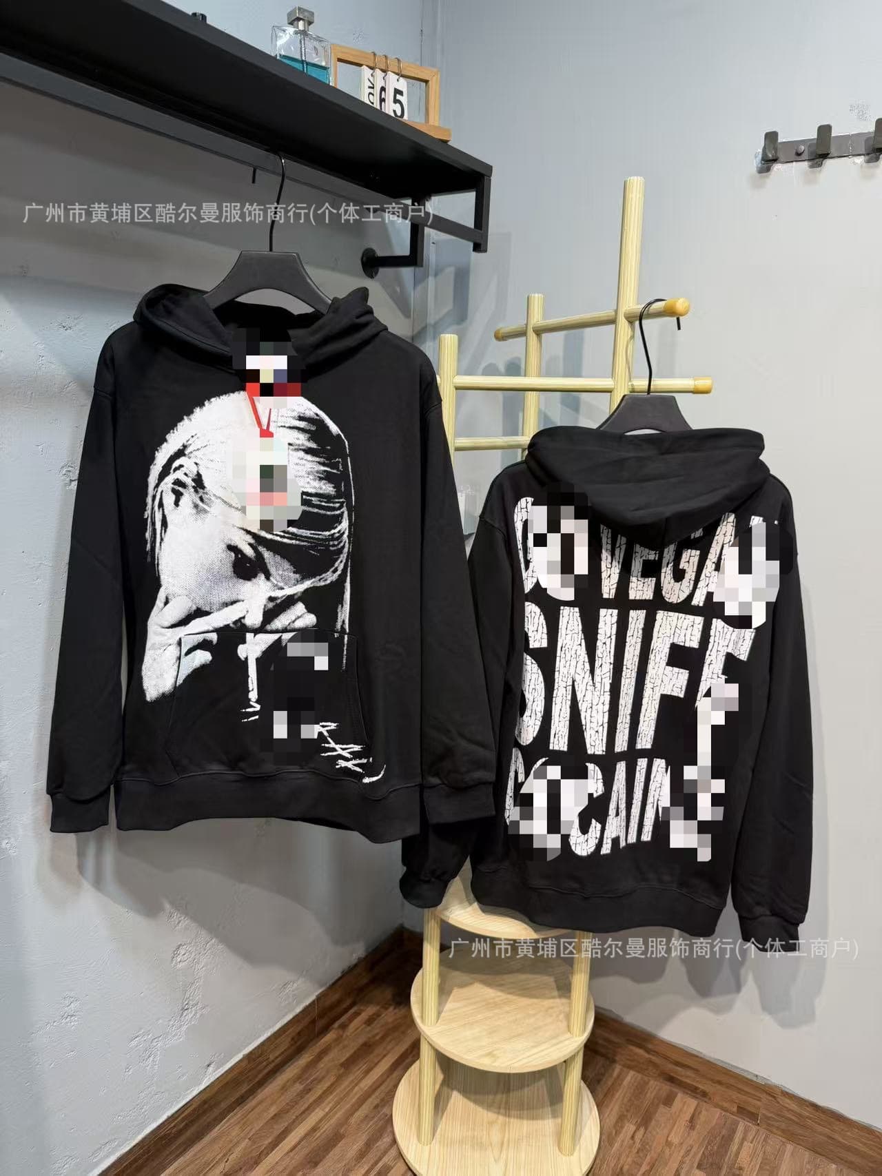 Foreign Trade Wholesale Cross-Border American Streetwear Asaali Vintage Celebrity Portrait Print Hoodie
