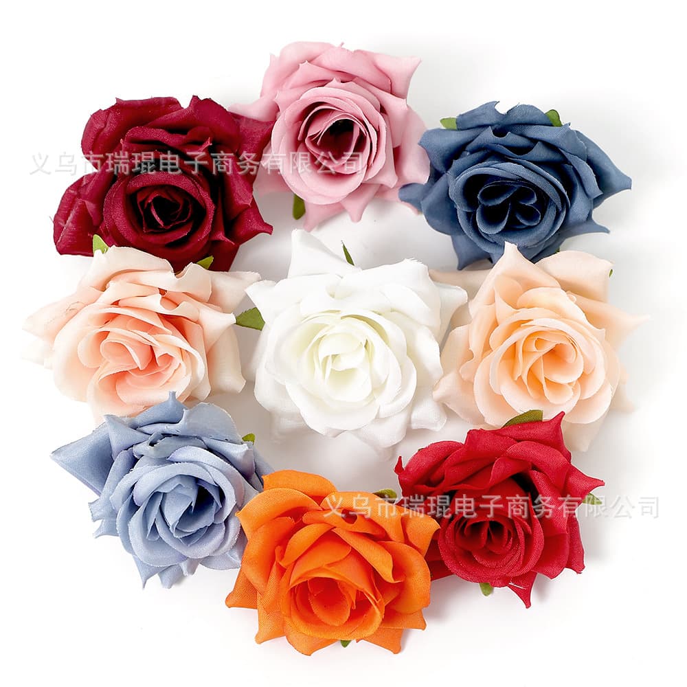 Artificial Rose Flower Head for DIY Corsage, Wreath, Wedding Decoration, Bridal Room Scene Setup