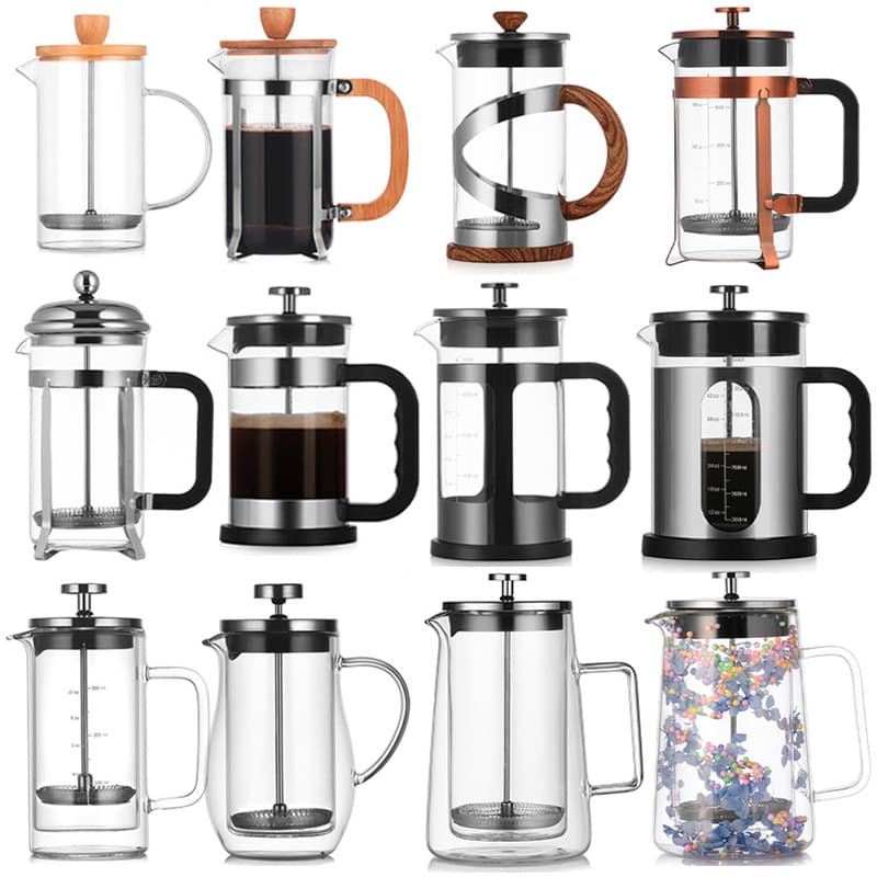 Wholesale French Press High Borosilicate Glass Pot Home Use Tea Pot Filter Press Tea Infuser Hand Drip Coffee Pot