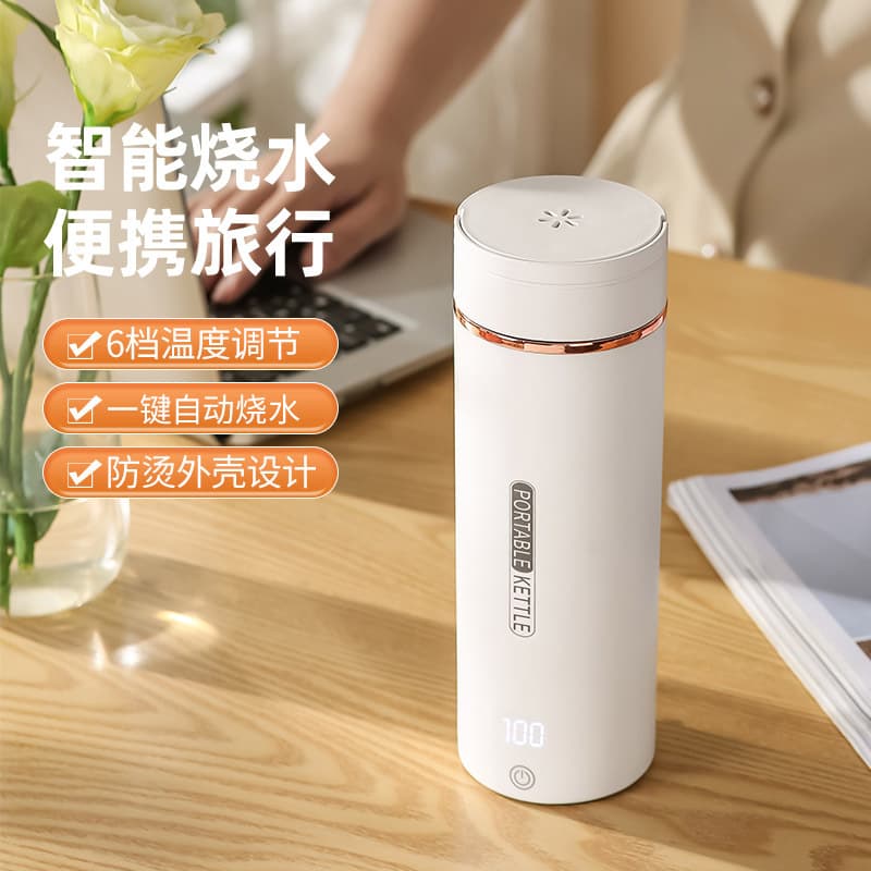Globally compatible portable travel heating kettle small home hot water bottle thermal cup electric heating cup