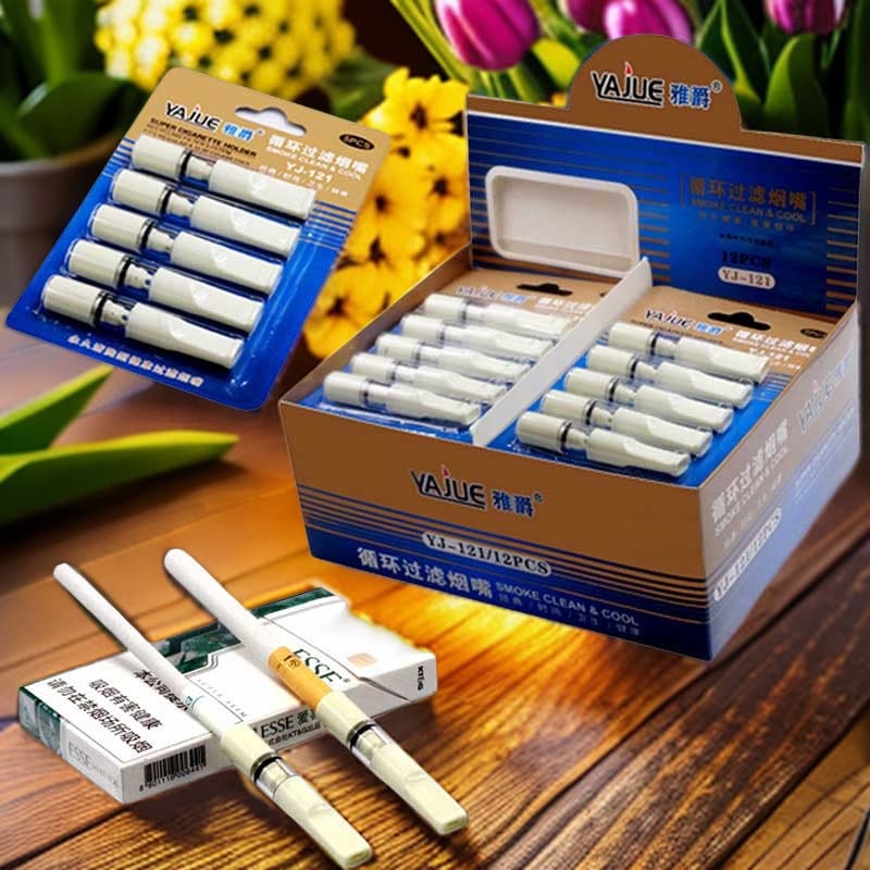 Yajue YJ121 cigarette holder circulating washable filter cigarette holder thick and thin dual-use cigarette holder 5-pack wholesale cross-border
