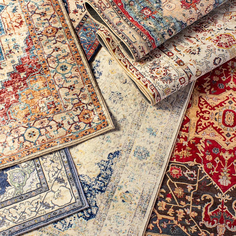 Faux Cashmere Washable Area Rug for Living Room Large Full-Coverage Sofa Coffee Table Rug Cross-Border Vintage Style Bedroom Bedside Rug