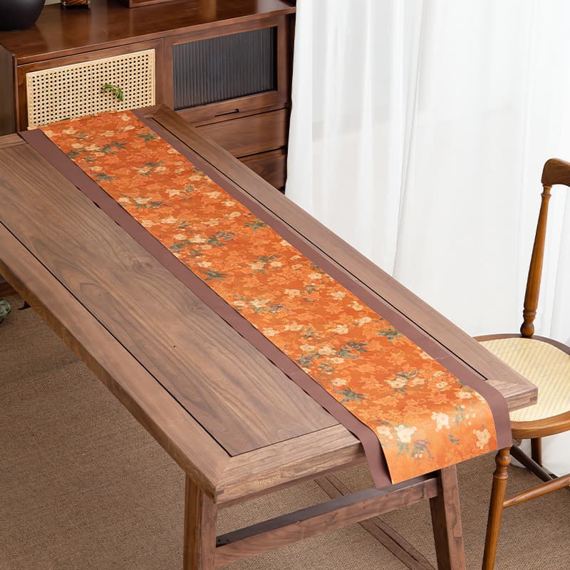 New Chinese Zen Style Long Tea Mat Waterproof Tablecloth, Luxury High-End Double-Sided Heat Insulation Tea Table Pad