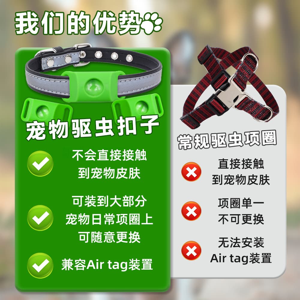 Tick repellent and insect removal ready-made pet cat insect collar tick repellent button flea anti-Amazon dog hot sale