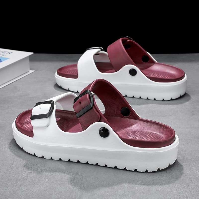 Men's summer new non-slip thick-soled student sandals solid color soft-soled beach sandals for men