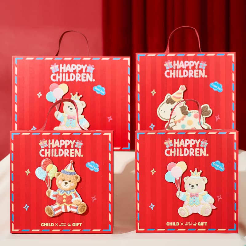New Year Horse Baby Box Candy Box Packaging Box Empty Box First Birthday Return Gift Box Festival Gift Box Hard Box