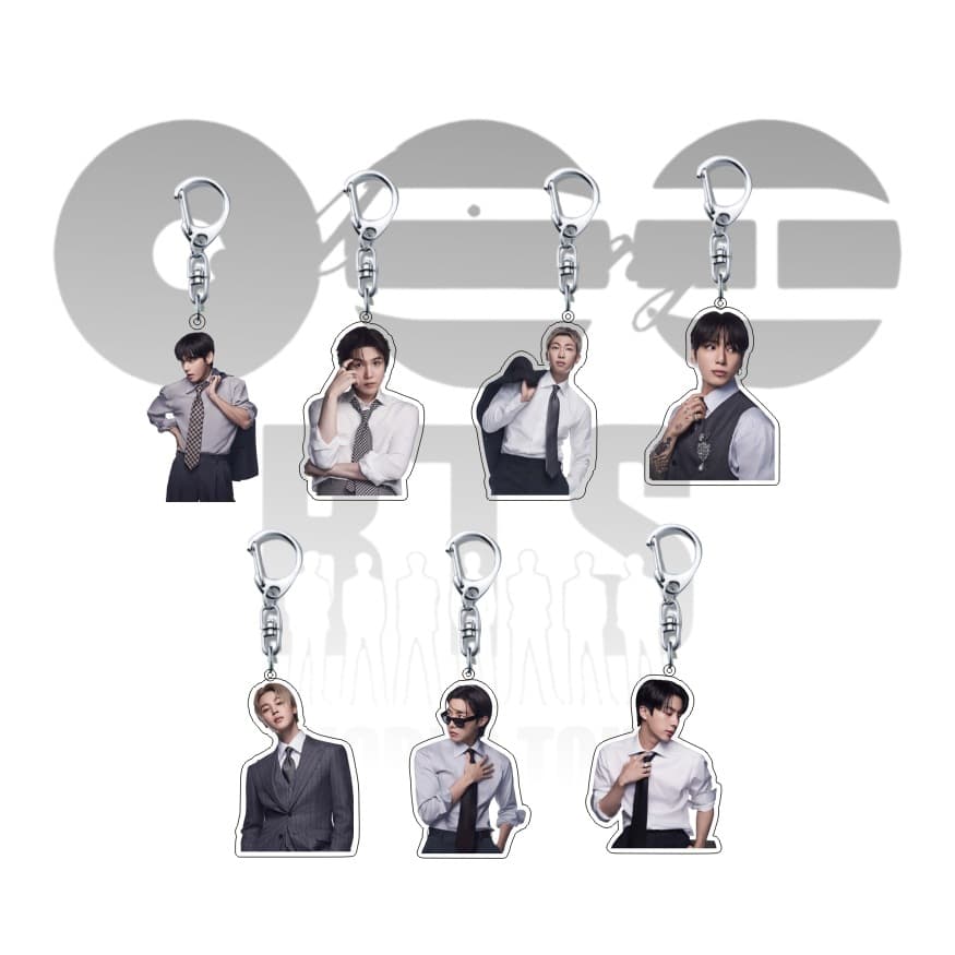 BTS New Cartoon Style Acrylic Keychain Pendant Accessories Peripheral Trendy Accessories
