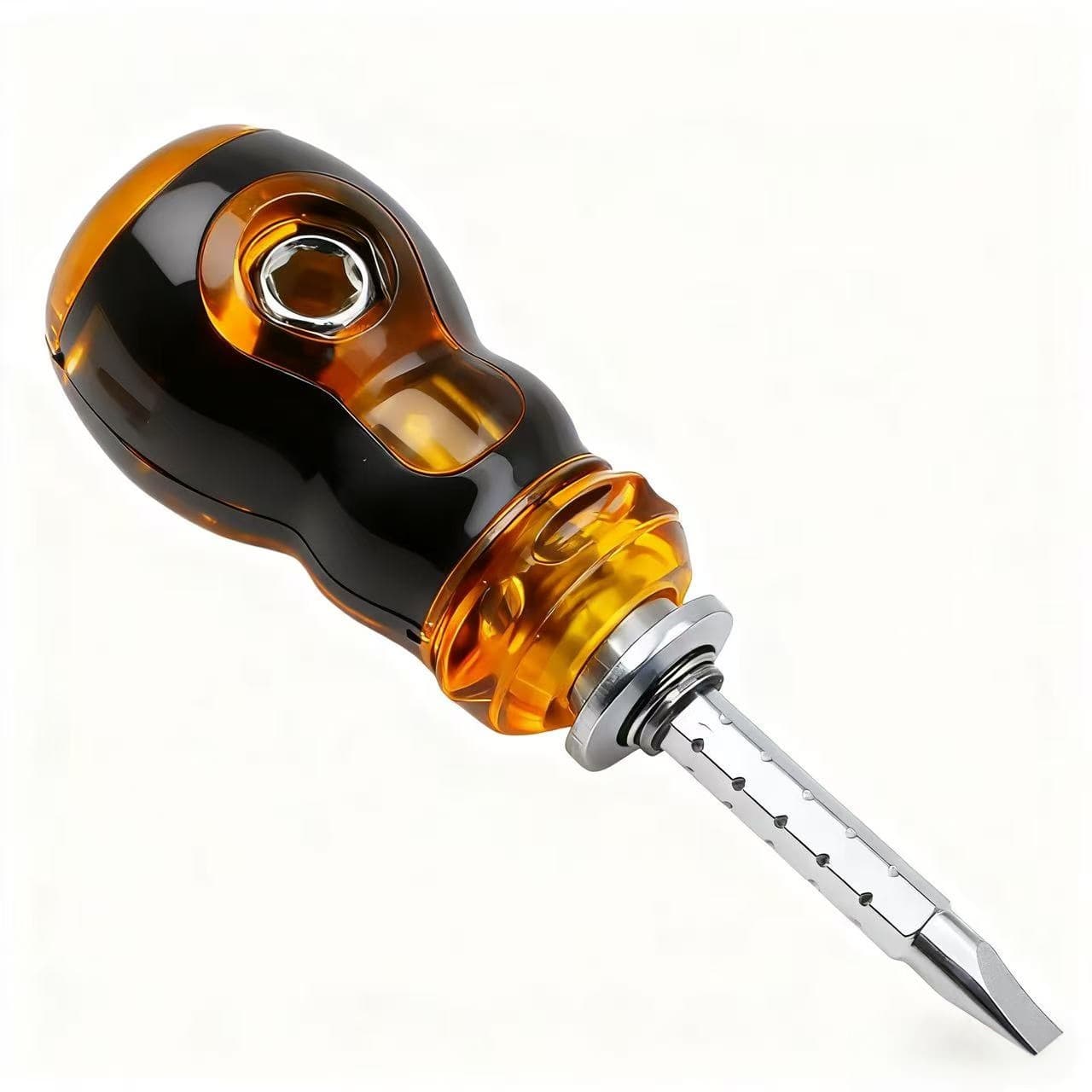 Radish Head Screwdriver Short Handle Screwdriver Ultra-Short Cross Flathead Retractable Mini 3-in-1 Screwdriver