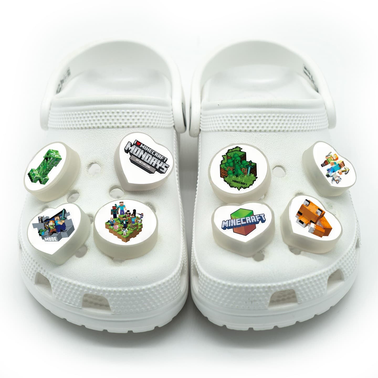Mosaic Pixel LED Croc Shoe Charms Vibration Sensor Flashing Light Accessories Detachable Decorative Buckle