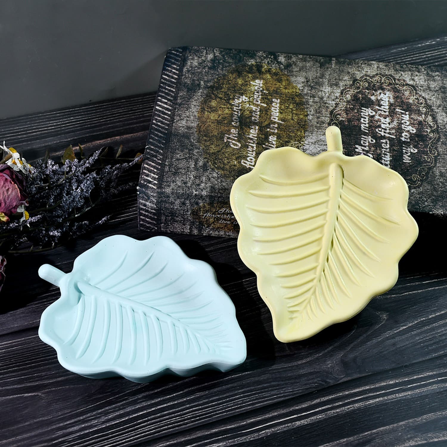 Deyi Life DIY Resin Mold Leaf Tray Silicone Mold Plaster Resin Storage Fruit Plate Mold