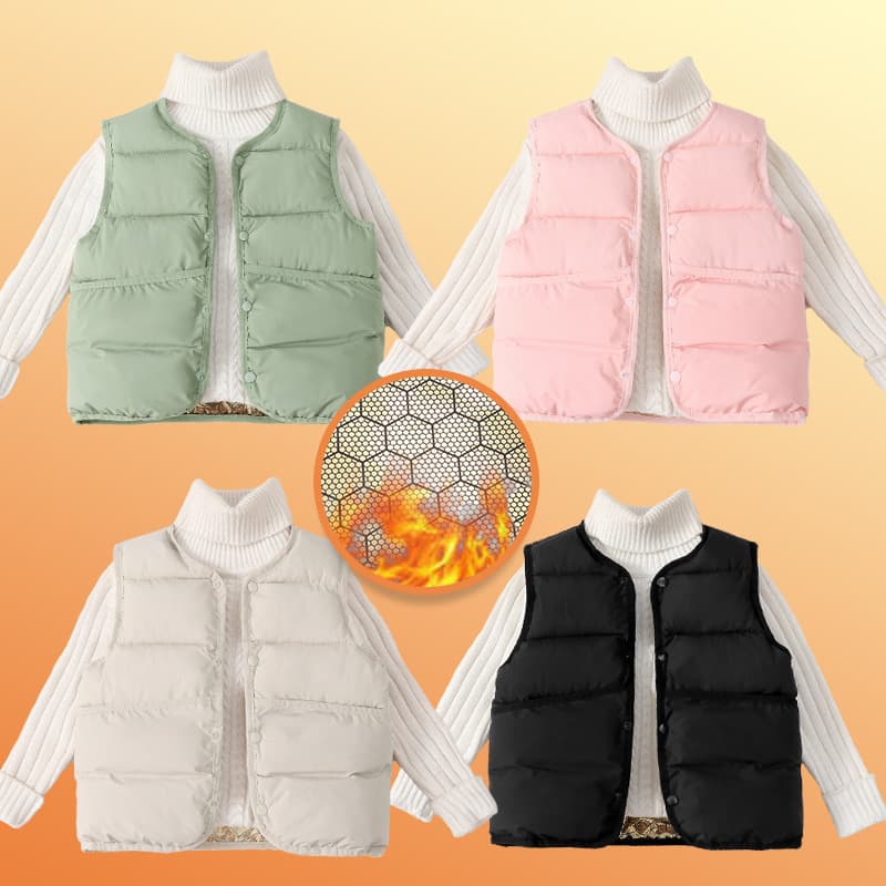 Cross-border 858 Children's Graphene Black Gold Cotton Vest Solid Color Sleeveless Jacket for Toddlers and Kids Factory Direct