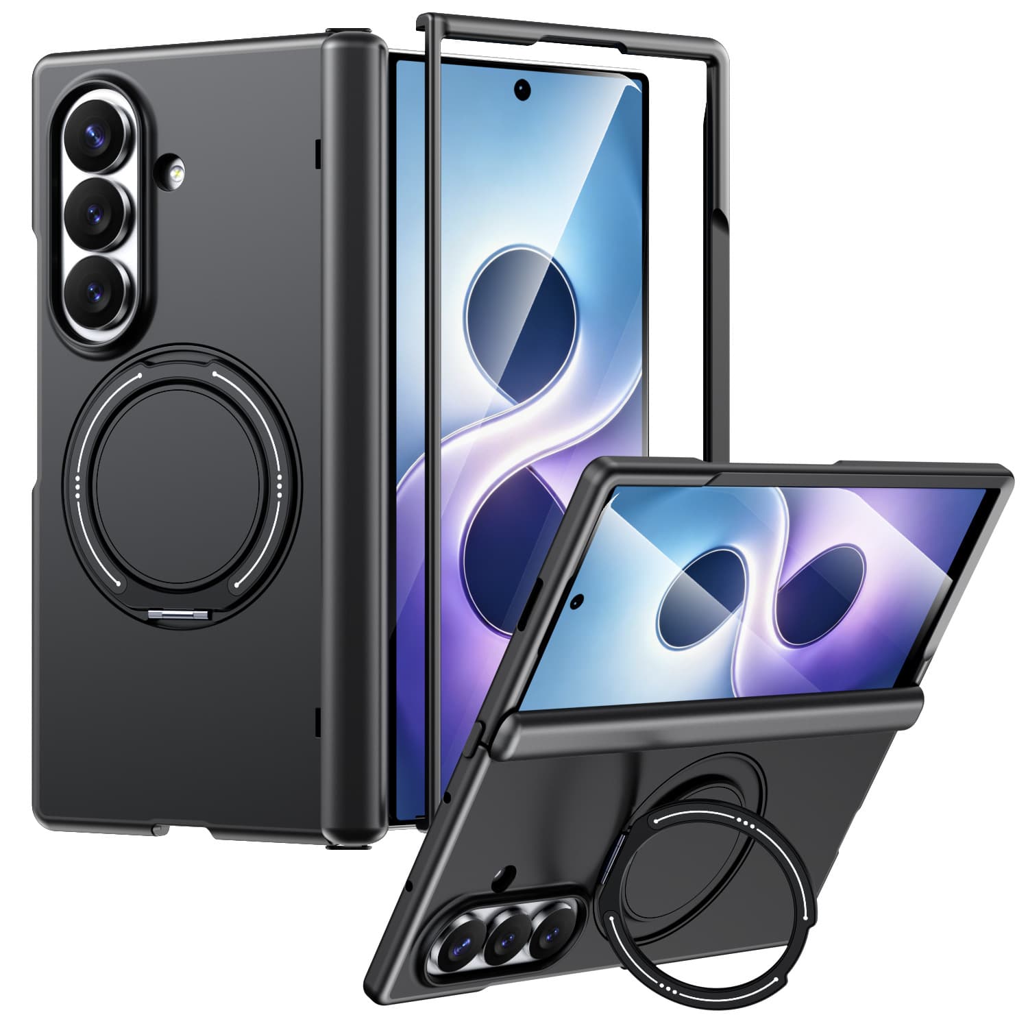 Compatible with Fold8 Ultra Phone Case, Shell Style Foldable 360-Degree Bracket Magnetic Flip 8 Shockproof Protective Case