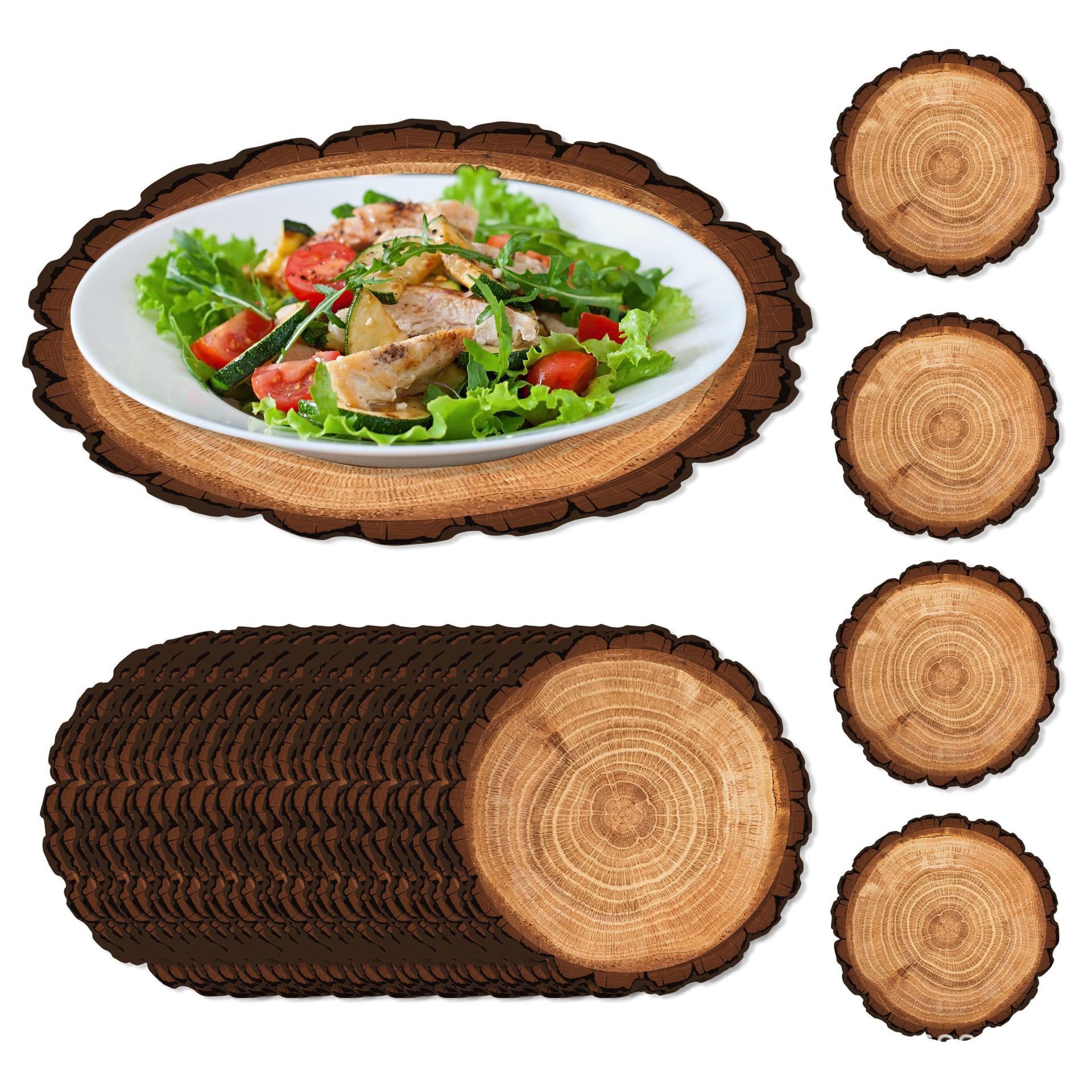 CA003 Alien Wood Grain Tree Pattern Party Baby Birthday Atmosphere Disposable Placemat Paper Mat