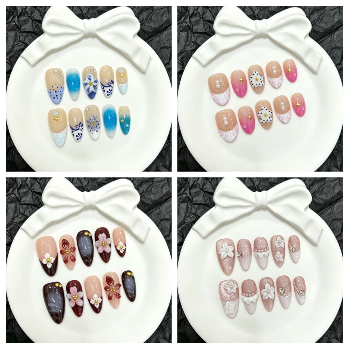 [Made in Shenzhen] 50 handmade almond nails collection 3 nail patches for whitening nail patches cross-border manicure