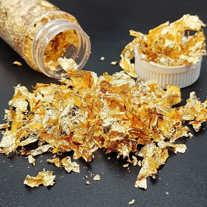 New 2g gold foil paper for cake decoration, baking, ice cream, 2g gold foil fragments, mousse, pastries, silver foil, and ice cream.