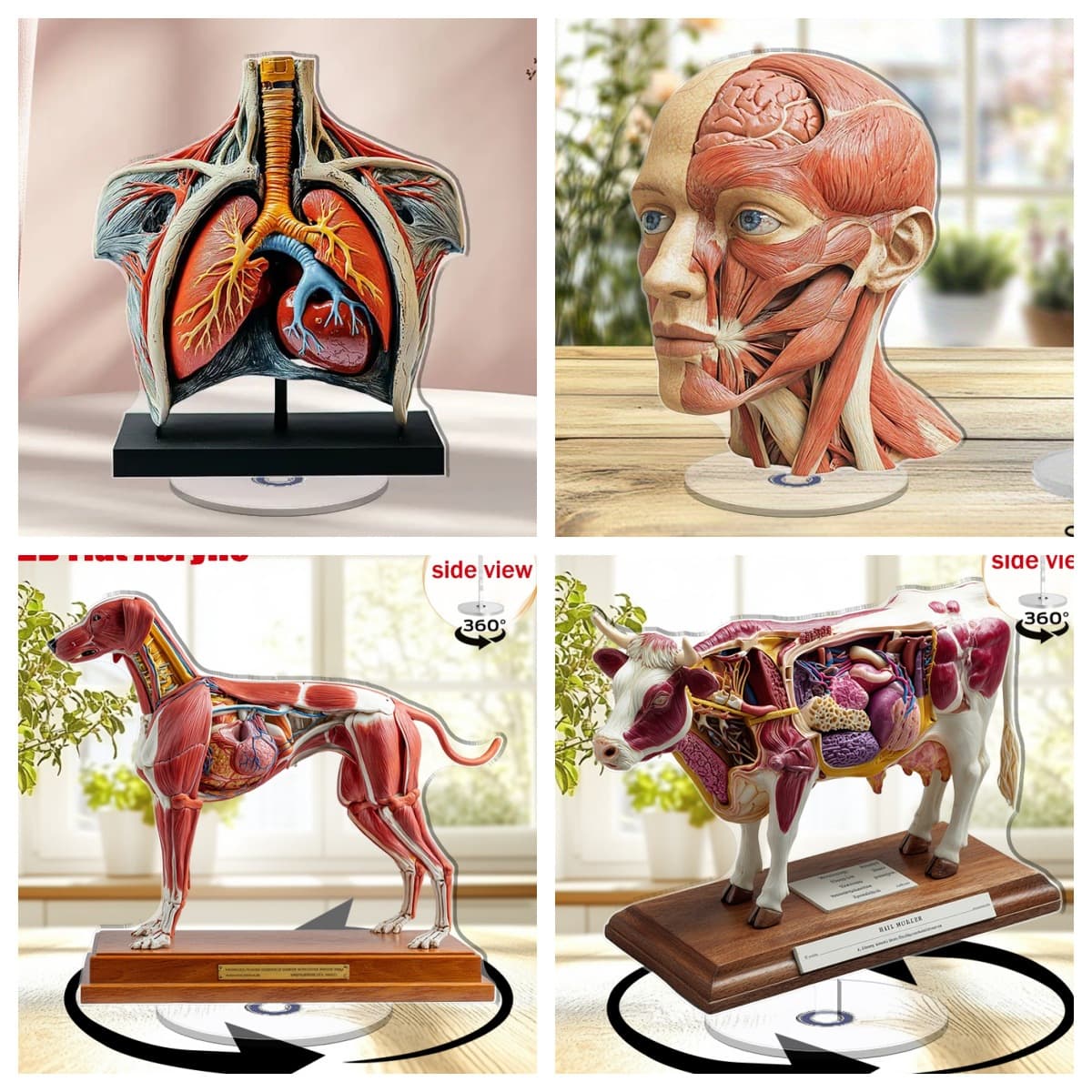 New Medical Teaching Model Human Animal Anatomy Science 2D Acrylic 360-Degree Rotating Ornament Decoration