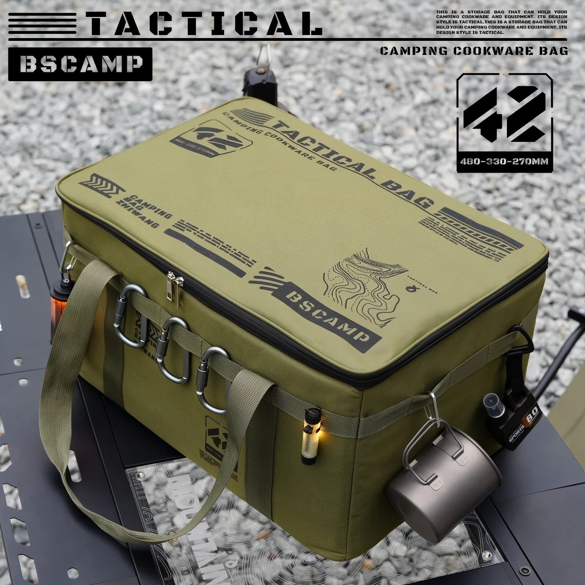 [Extra Large Capacity] Outdoor Tactical Storage Bag Tool Bag Camping Tote Hiking Travel Camping Outdoor Bag