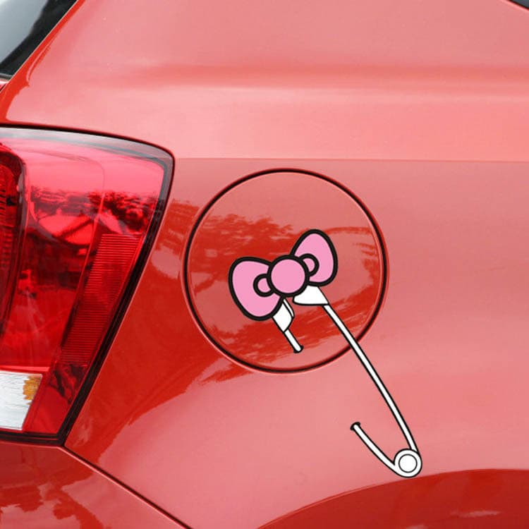 Reflective Paperclip KT Cat Bow Car Body Sticker Candy Bag Love Angel Wings Crown Car Decal