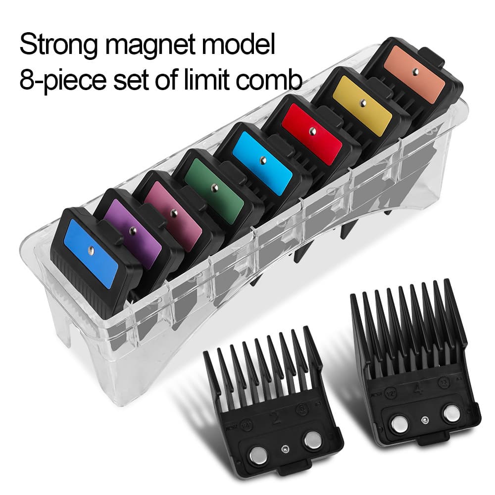 Factory Direct Huaer Hair Clipper Gradient Guide Comb Colorful 8-Piece Set Barber Tool Positioning Comb Attachment