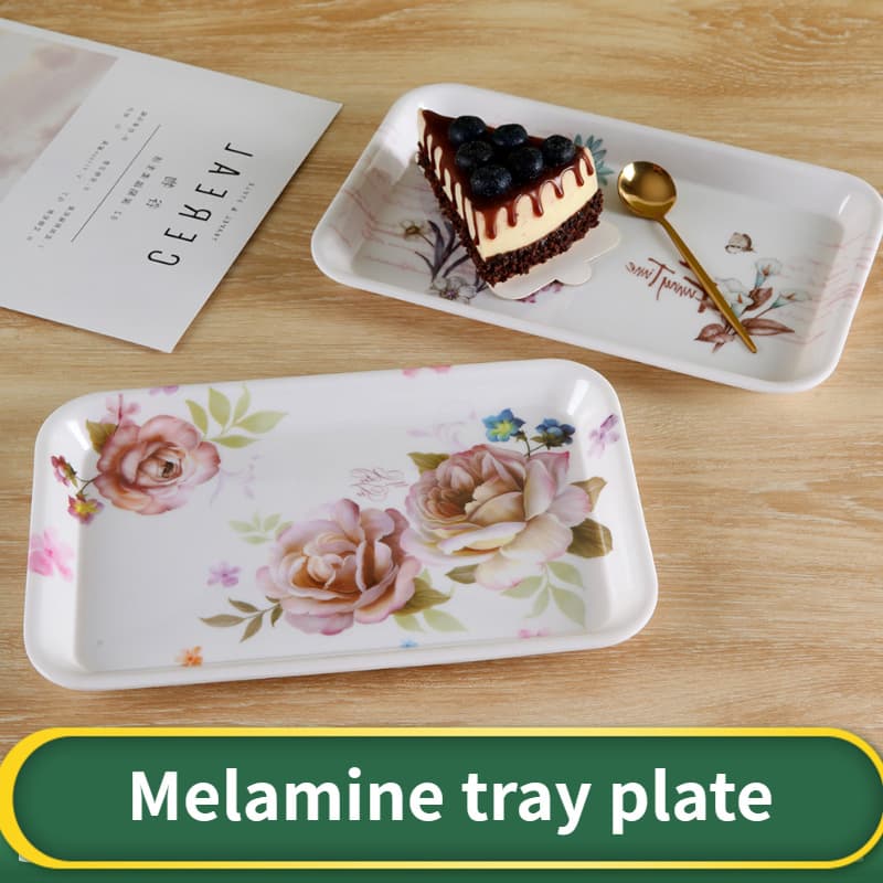 Home Small Tray Plastic Rectangular Melamine Plate Creative Dessert Tray Melamine Plate Tray