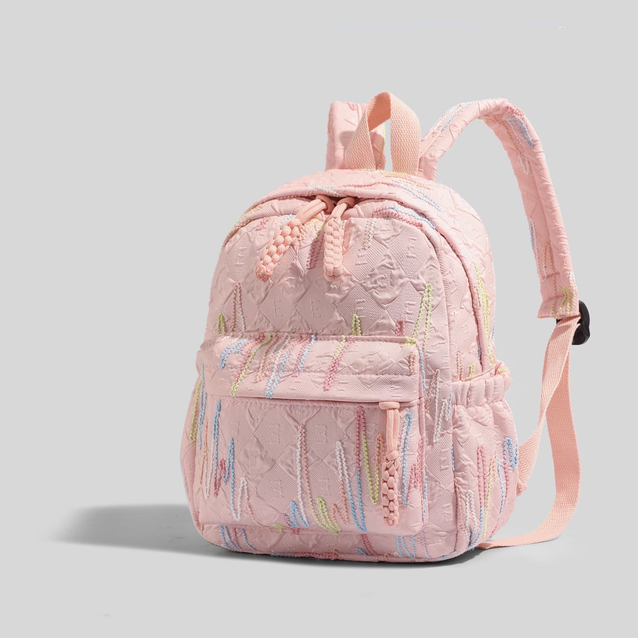 Cute Girl Backpack Bubble Grid Compact Lightweight Large Capacity Ins Style College Student School Bag